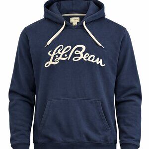 Vintage L.L Bean Mens Blue Athletic Long Sleeve Pullover Hoodie Size XXL 2XL